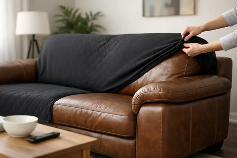 Protection fauteuil cuir avec une housse adaptée
