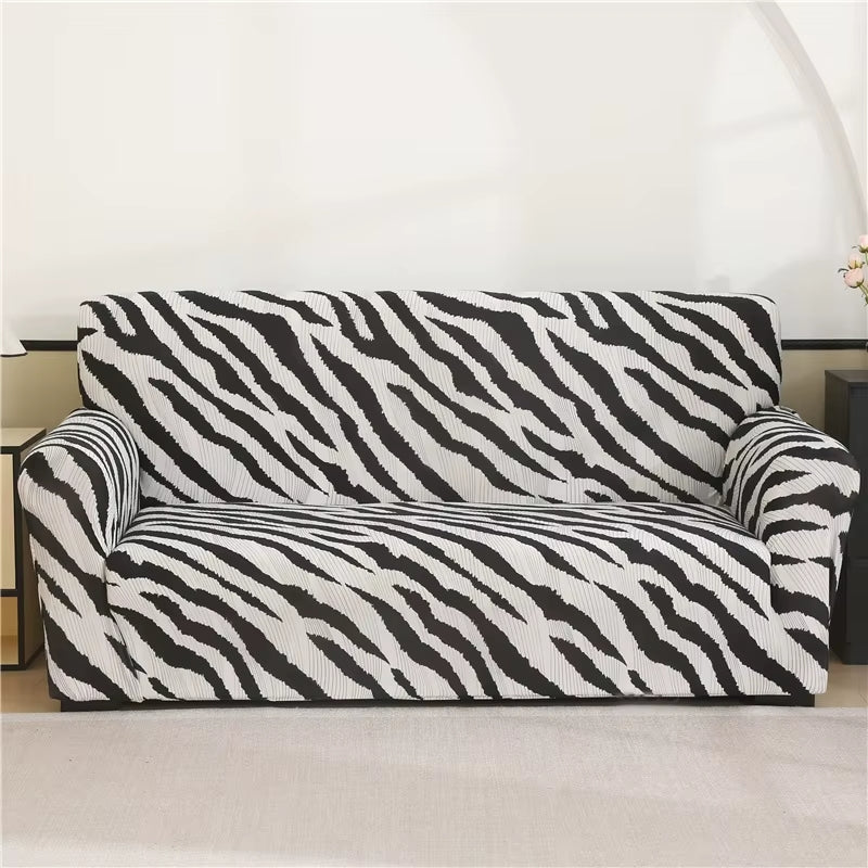 Housse De Canapé D'hiver épaisse Motif Zèbre - 110x160 Cm | Anti-dérapant, Lavable, Protection Animaux Et Enfants