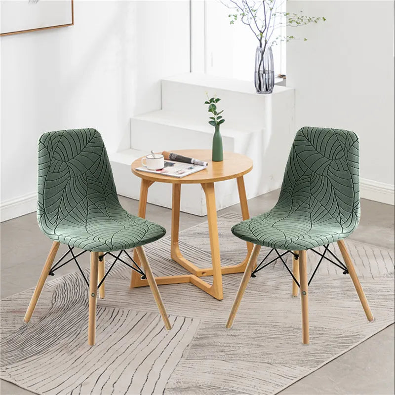 Housse De Chaise Scandinave En Velours Jacquard - Lot De 2, 4 Ou 6 | Élastique Et Anti-Taches | Salon Cuisine Salle à Manger