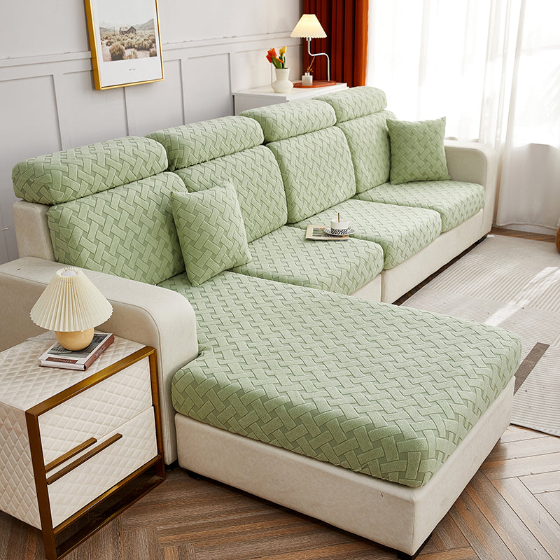 Housse Coussin Canapé Extensible YSTELLAA - Antidérapante, Design Losange, 1 Place Bleu Foncé