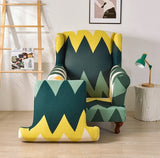 Housse fauteuil Crapaud <br> Géométrique Vert Jaune