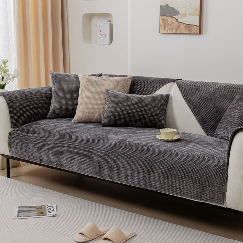 Plaid Couverture Douce Couverture de Canapé Confortable Jeté de Lit Décorative Couvre-lit pour Lit, Canapé, Chaise Et Fauteuil (Gris,180 * 130cm