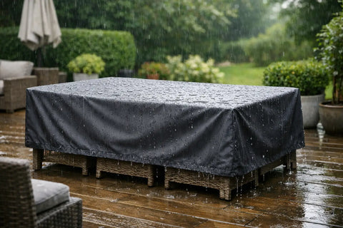 Protection table de jardin contre la pluie