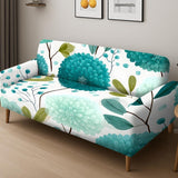 Housse de Canapé Fleurie Bleu Turquoise