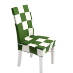 Housse de chaise extensible carreaux-verts