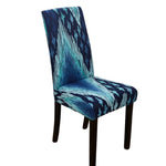 Housse de chaise extensible cascade bleue