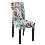 housse de chaise extensible florale bleue