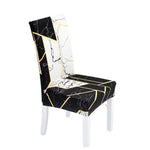 Housse de chaise extensible géométrique marbre