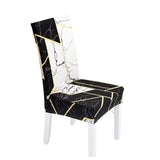 Housse de chaise extensible géométrique marbre