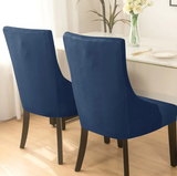 Housse de chaise Inclinée <br> Velours Bleu Marine