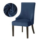 Housse de chaise Inclinée <br> Velours Bleu Marine