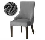 Housse de chaise Inclinée <br> Velours Gris Clair