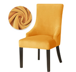 Housse de chaise Inclinée <br> Velours Jaune Moutarde