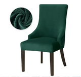 Housse de chaise <br> Inclinée Velours Vert