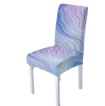 Housse de chaise <br> Marbrée Rose Bleu