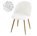 Housse chaise Scandinave <br> Maury Velours Blanc