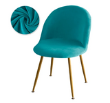 Housse chaise Scandinave Maury Velours Bleu Canard