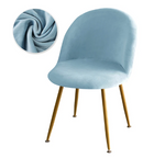 Housse chaise Scandinave <br> Maury Velours Bleu Ciel