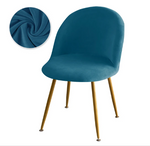 Housse chaise Scandinave <br> Maury Velours Bleu