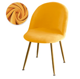 Housse chaise Scandinave <br> Maury Velours Jaune Moutarde