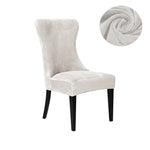 Housse chaise Scandinave <br> Velours Blanche