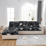 Housse de Coussin Canapé <br> Florale Noir