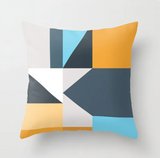 Housse de coussin Géométrique <br> Jaune et Bleu