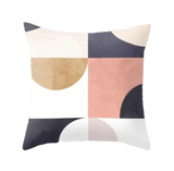 Housse de coussin Géométrique <br> Rose et Bleu Marine