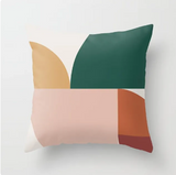 Housse de coussin Géométrique <br> Rose et Vert