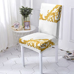 Housse de Chaise Extensible <br> Baroque Blanc et Doré