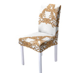 Housse de Chaise Extensible <br> Baroque Blanc et Or