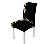 Housse de Chaise Extensible <br> Baroque Noir et Doré