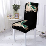 Housse de Chaise Extensible <br> Baroque Noir et Vert