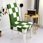 Housse de chaise extensible carreaux-verts