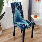 Housse de chaise extensible cascade bleue