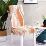 housse de chaise extensible courbes terracotta