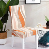 housse de chaise extensible courbes terracotta