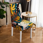 Housse de Chaise Extensible <br> Florale Jaune