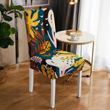 Housse de Chaise Extensible <br> Florale Jaune