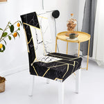 Housse de chaise extensible géométrique marbre