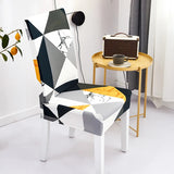 Housse de chaise extensible géométrique