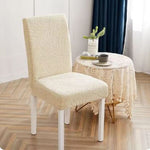 Housse de Chaise Extensible <br> Jacquard Beige