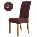 Housse de Chaise Extensible <br> Jacquard Marron Café