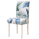 housse de chaise feuilles aqua