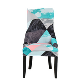 Housse de chaise Inclinée <br> Géométrique Bleu Ciel
