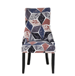 Housse de chaise Inclinée <br> Géométrique Bleu Rose