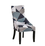 Housse de chaise Inclinée <br> Géométrique Bleu