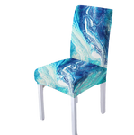 Housse de chaise <br> Marbrée Colorée Blanche