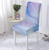 Housse de chaise <br> Marbrée Rose Bleu