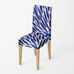 Housse de chaise <br> Plumes Stylées Bleues